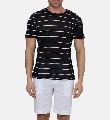 Cotton Stripped Crewneck T-shirt