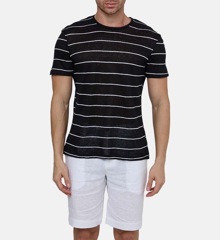 Cotton Stripped Crewneck T-shirt