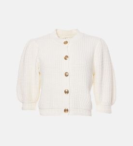 كارديغان طويل الأكمام بصف أزرار