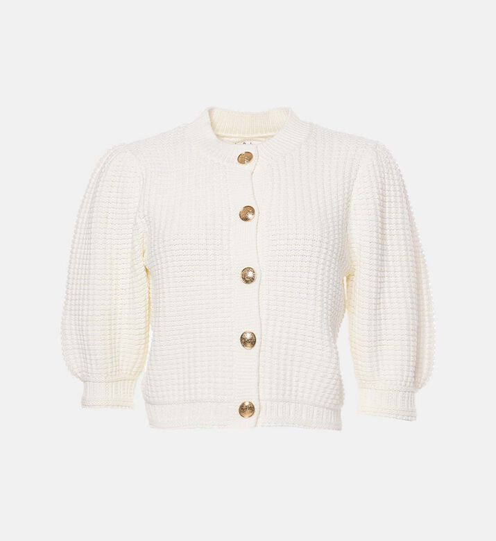 كارديغان طويل الأكمام بصف أزرار