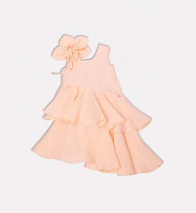 Floral-detail Ruffle Sleeveless Dress