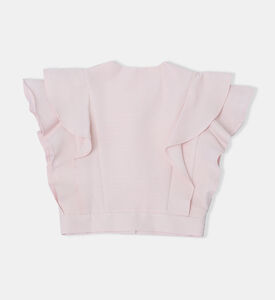 بلوزة قصيرة بأكمام مكشكشة