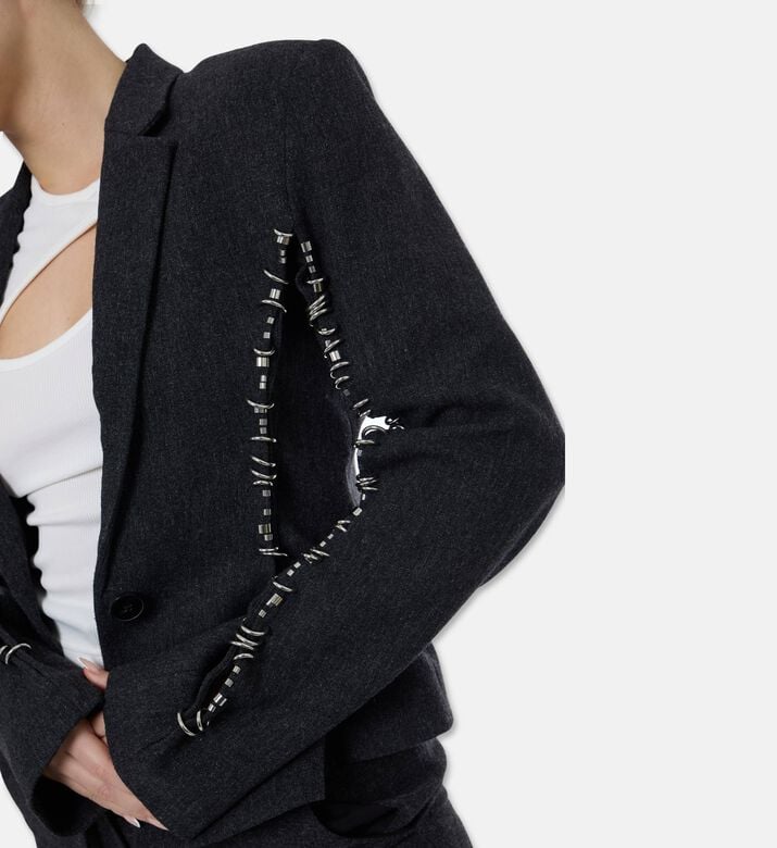 Christopher Esber Single-breasted Metal Rings Blazer, Model View