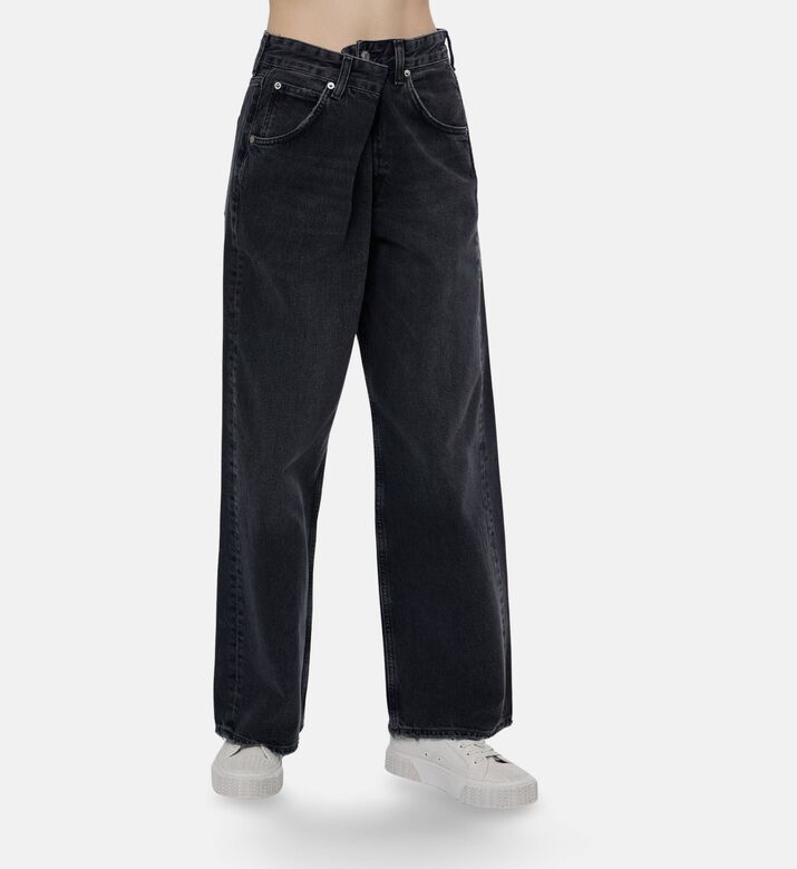 Agolde High Rise Wide-leg Denim Pants, Model View