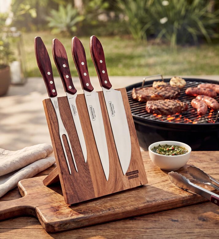 Tramontina Polywood Barbecue 5-piece Set - 22 X 11.5 X 37 Cm, Packshot View