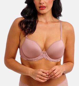 Wacoal Floral-embroidery Regular-fit Bra, Nude, 95, E, Model View