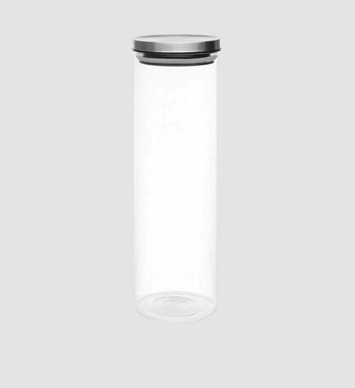Home Deco and More Glass Steel Lid Canister, Packshot View
