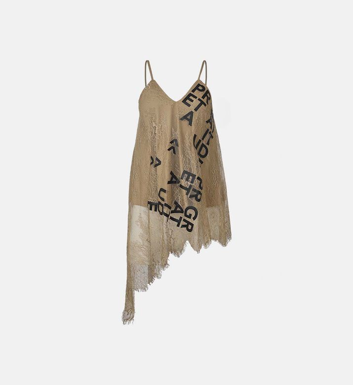 Lace Overlay Asymmetric V-neck Cami