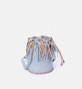 حقيبة باكيت بشراشيب وأربطة متعددة الألوان