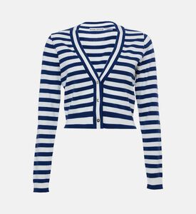 كارديغان طويل الأكمام مخطط