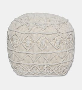 Home Deco and More Moulin Natural Cotton Pouf, Packshot View