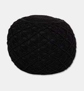 Home Deco and More Lara Natural Cotton Pouf, Packshot View