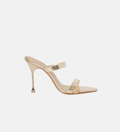 Gold-finish Leather Clogs