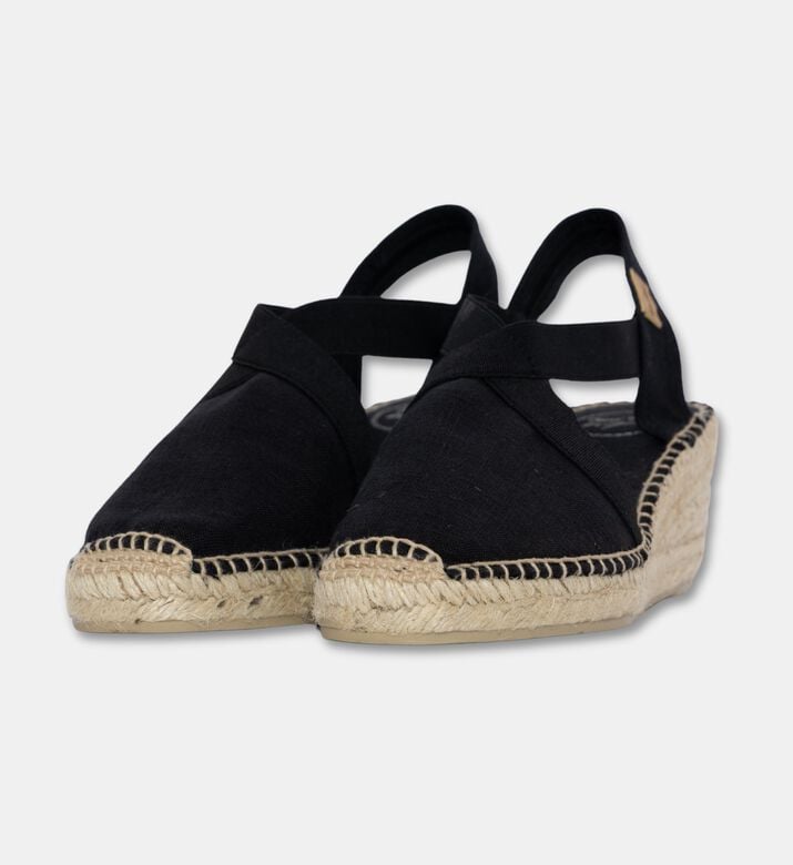 Toni Pons Ter Linen Mid-wedge Espadrille, Black, Eu-42, Packshot View