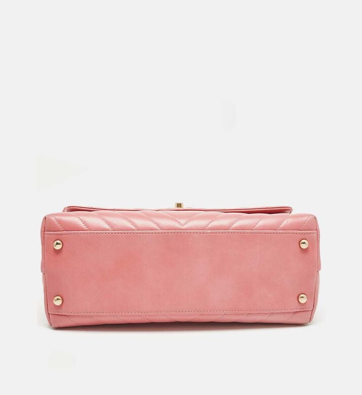 Chanel Chanel Chevron Leather Small Coco Top Handle Bag Preowned, Packshot View Chanel Chanel Chevron Leather Small Coco Top Handle Bag Preowned, Packshot View