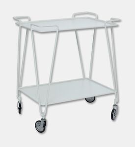 Home Deco and More Horizon Bar Trolly, White, Packshot View