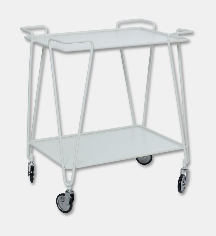 Home Deco and More Horizon Bar Trolly, White, Packshot View