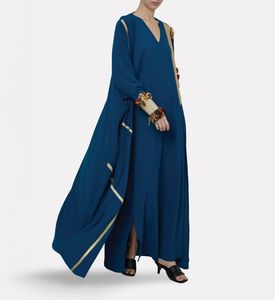 Dalia Al Azem Embellished Feathered Cuffs Abaya, Model View