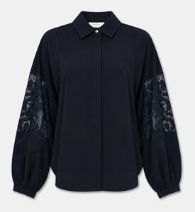 Beatrice B Embroidered Sleeve Relaxed Shirt, Packshot View