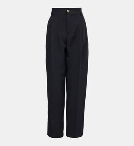 بنطال بخصر عالي واسع بقصة تضيق نحو الاسفل