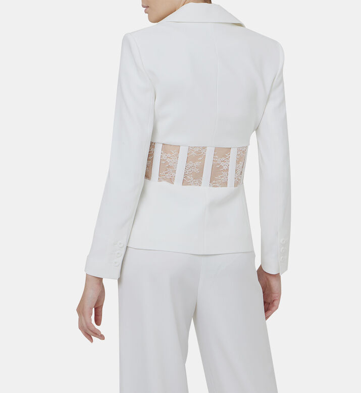 بليزر ألكسيا الدانتيل الشفاف بتصميم كورسيه