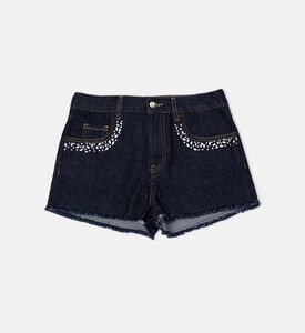 شورت مزين بأحجار الراين