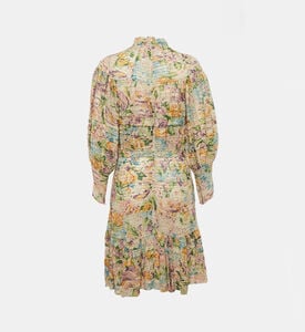Zimmerman Floral Crepe Print Pintuck Detail Short Dress, Packshot View Zimmerman Floral Crepe Print Pintuck Detail Short Dress, Packshot View