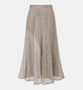 Blue For Burgundy Mesh A-line Midi Skirt, Packshot View