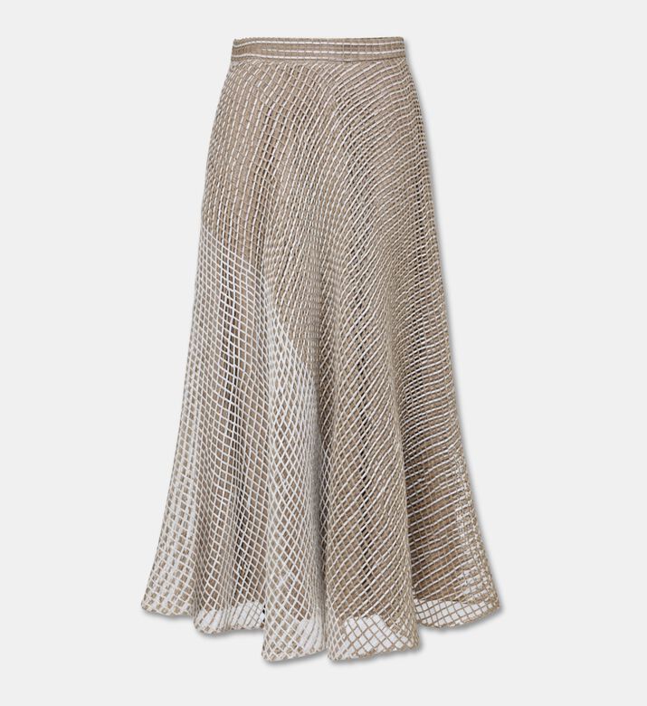 Blue For Burgundy Mesh A-line Midi Skirt, Packshot View