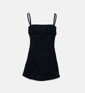 Spiral A-line Embellished Mini Dress