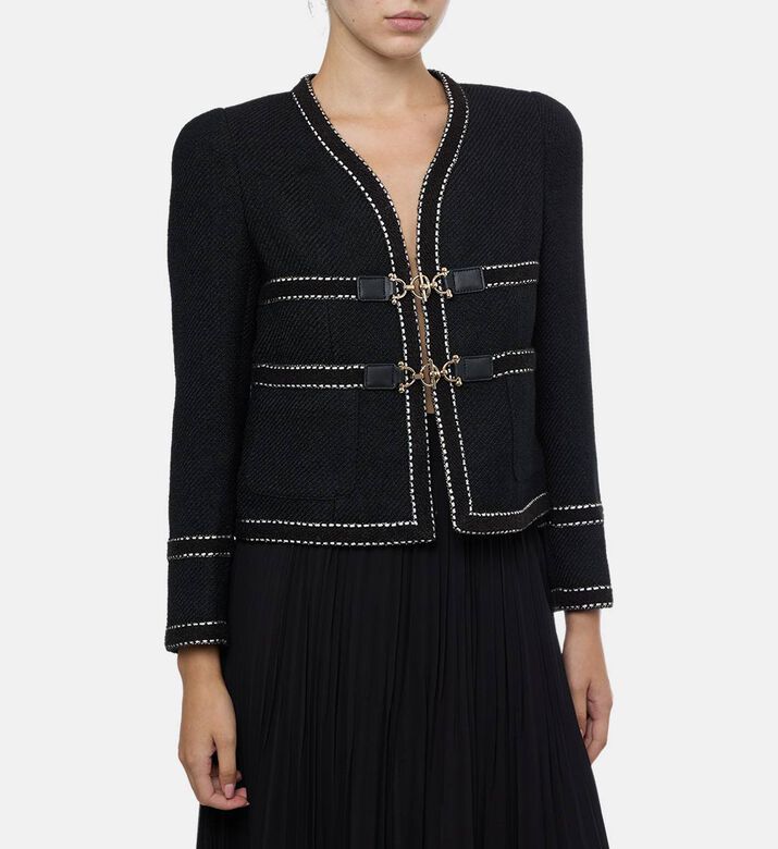 Edward Achour Paris Trim-detail Fitted Jacket, Model View Edward Achour Paris Trim-detail Fitted Jacket, Model View