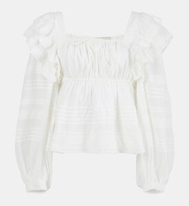 Square Neckline Flared Blouse