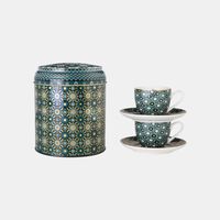 Andalusia 2 Saucer Cups Tin Box
