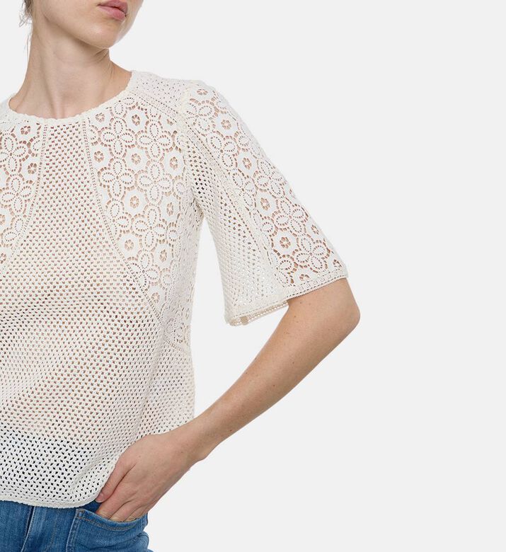 Ba and Sh Wide Short-sleeve Crewneck Top, Model View