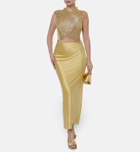Cult Gaia Beaded Draped Sleeveless Top, Model View