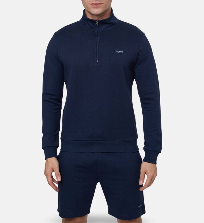 Hackett London Heritage Zip Fastening High Neck Long-sleeve Sweater, Model View