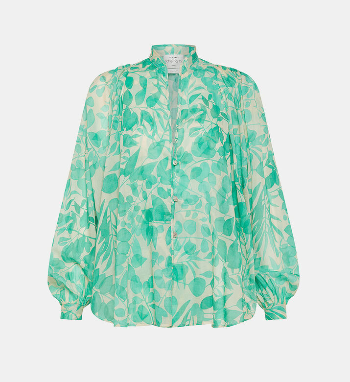 قميص بأكمام طويلة بطبعة أزهار