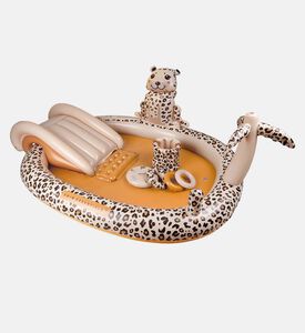 ملعب قابل للنفخ بطبعة جلد نمر مع منزلق