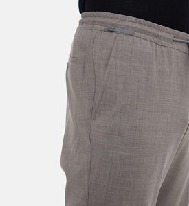 بنطال صوف بكر قابل للتعديل برباط