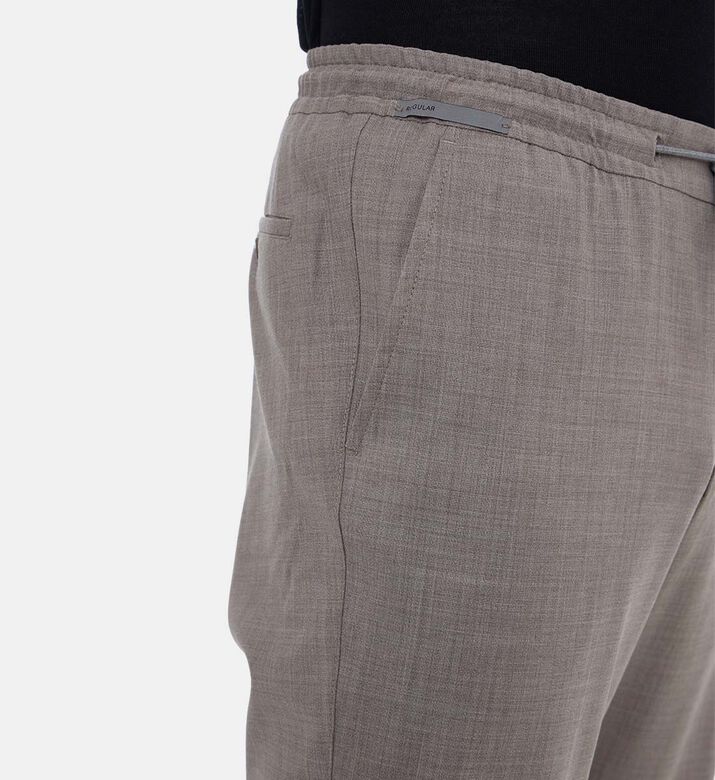 بنطال صوف بكر قابل للتعديل برباط