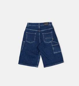 Boy Cotton Denim Bermuda Shorts