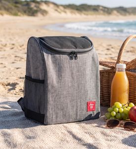 Iris Barcelona Marbled Cooler Backpack Lunchbag, Light-grey, 10-l, Model View
