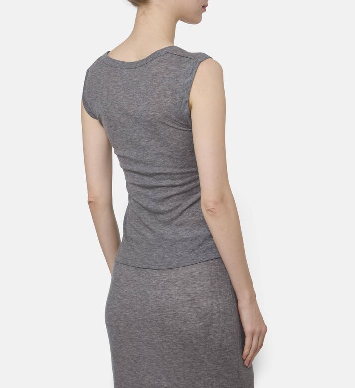 Samsoe Ribbed Scoop-neck Top, Model View