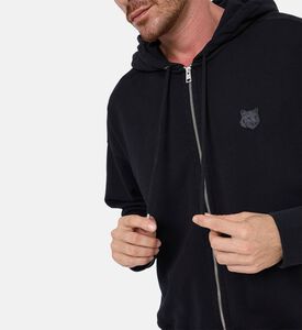 Maison Kitsune Casual Zip Fastening Hooded Sweater, Black, M, Model View