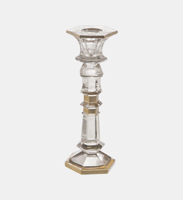 Glass Hexagonal Base Candle Holder