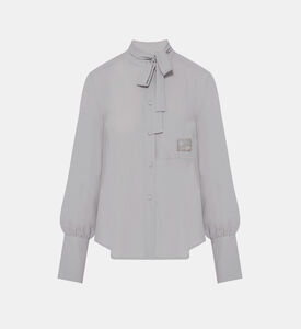 قميص حرير بياقة ماندرين