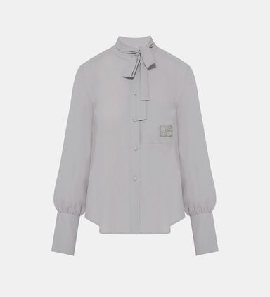 Silk Mandarin Collar Shirt