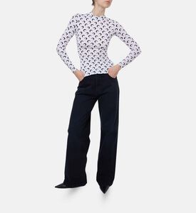 Marine Serre Top Jersey, White, S, Model View