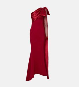 Essence One Shoulder Crystal Sleeve Gown