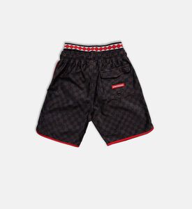 شورت سباحة متوسط الطول بطبعة مربعات